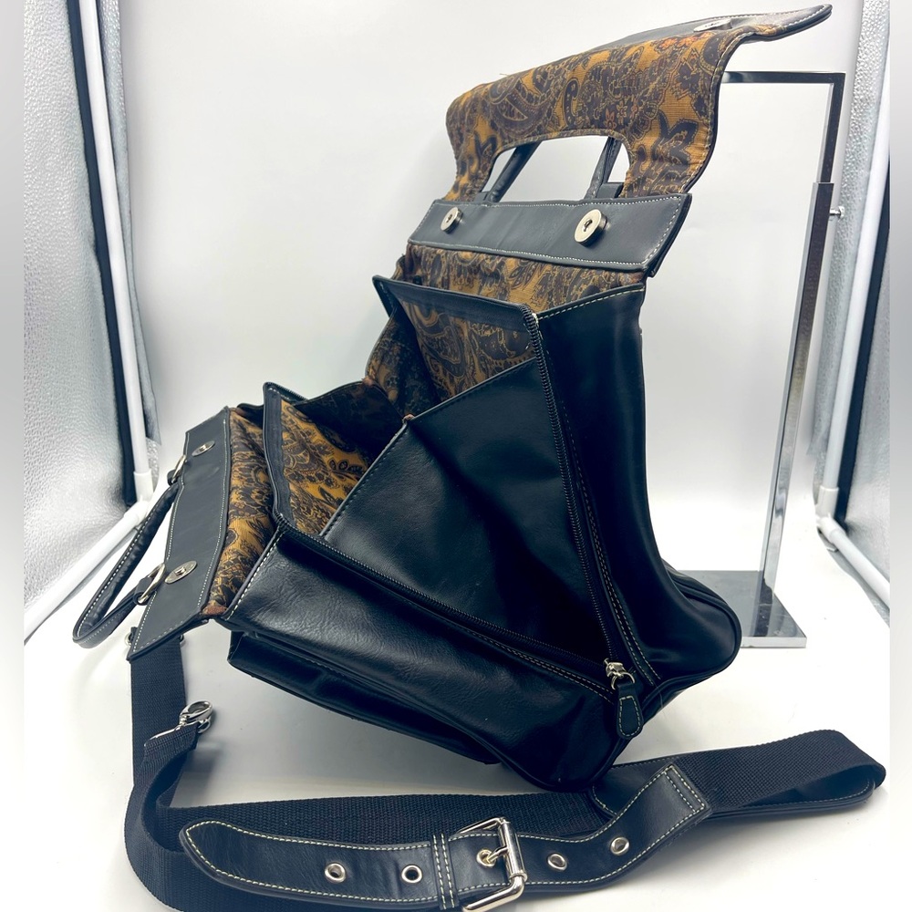 Vintage Bellerose Expandable Satchel Messenger Briefcase Cross-Body Bag w/ Strap - Picture 10 of 16